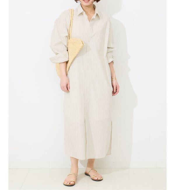 SLOBE IENA「《予約》ファインブロードEXロングシャツワンピース」|ワンピース|