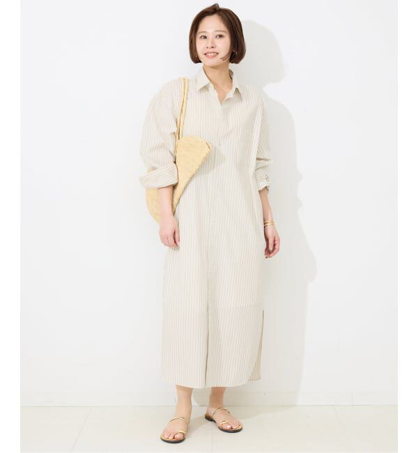 SLOBE IENA「《予約》ファインブロードEXロングシャツワンピース」|ワンピース|