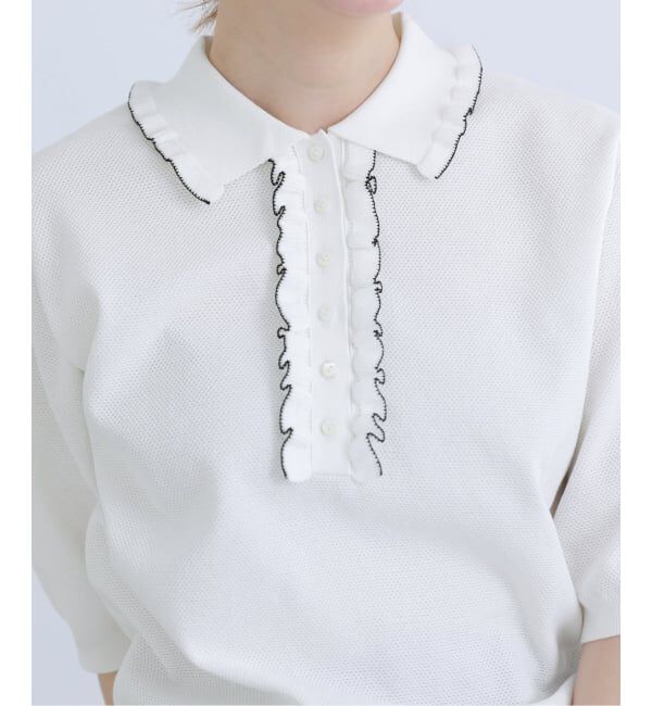 IENA「《追加予約》フリルプルオーバー」|ニット・セーター|ホワイト