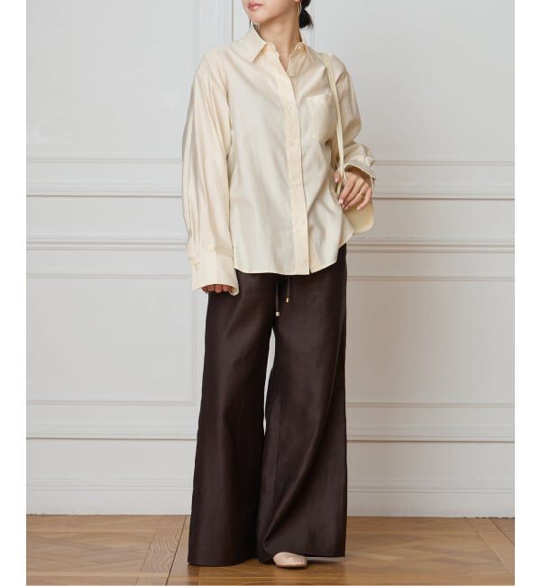 IENA LA BOUCLE「IENA LA BOUCLE コットンサテンシャツ」|シャツ・ブラウス|