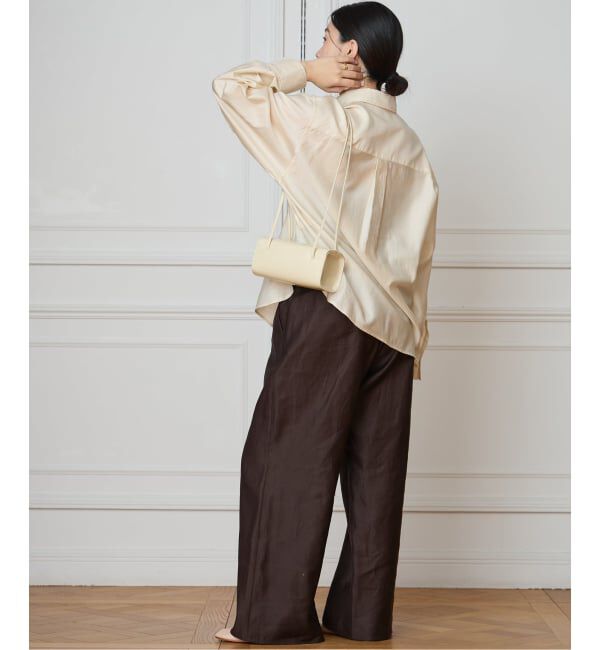 IENA LA BOUCLE「IENA LA BOUCLE コットンサテンシャツ」|シャツ・ブラウス|