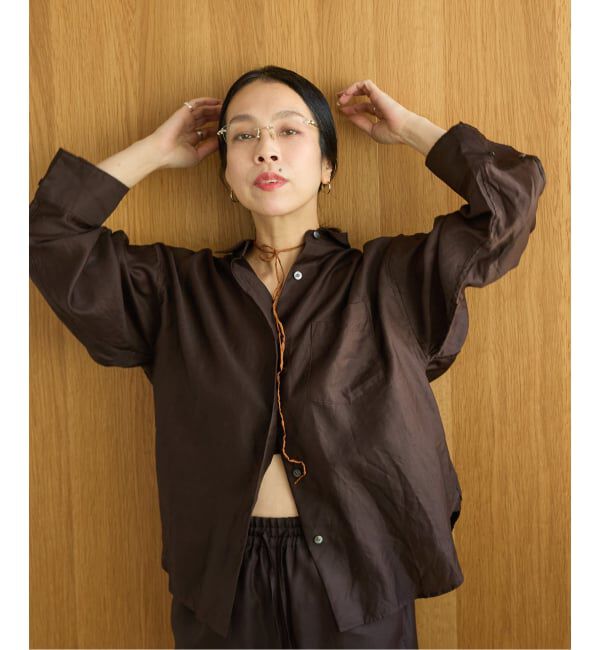 IENA LA BOUCLE「IENA LA BOUCLE コットンサテンシャツ」|シャツ・ブラウス|