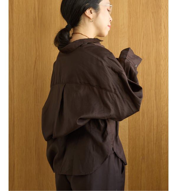 IENA LA BOUCLE「IENA LA BOUCLE コットンサテンシャツ」|シャツ・ブラウス|