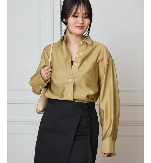 IENA LA BOUCLE「IENA LA BOUCLE コットンサテンシャツ」|シャツ・ブラウス|