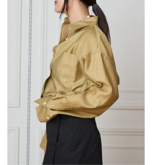 IENA LA BOUCLE「IENA LA BOUCLE コットンサテンシャツ」|シャツ・ブラウス|