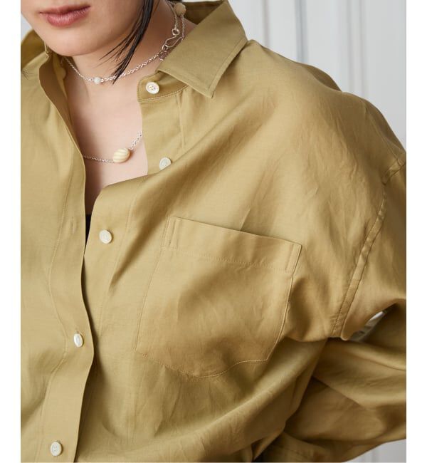 IENA LA BOUCLE「IENA LA BOUCLE コットンサテンシャツ」|シャツ・ブラウス|