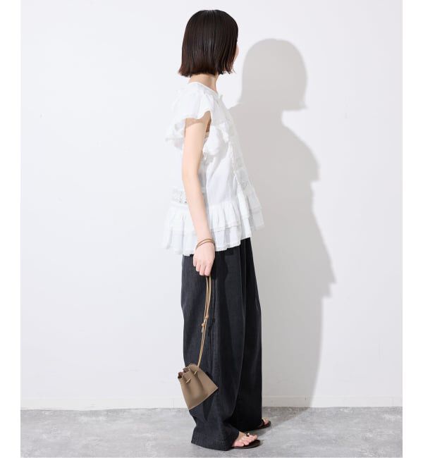 SLOBE IENA「《予約》crinkle crinkle crinkle SLOBE別注 front tapestry 2way blouse」|シャツ・ブラウス|