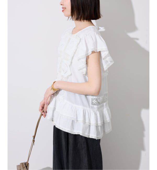 SLOBE IENA「《予約》crinkle crinkle crinkle SLOBE別注 front tapestry 2way blouse」|シャツ・ブラウス|