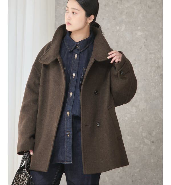 journal standard L'essage「《追加3》MANTECO/TWEEDスタンドショートコート」|その他|カーキ