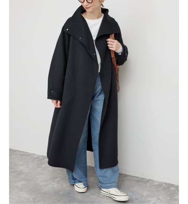 Spick and Span「《WEB限定 / 追加2》ビーバーニュアンスカラーオーバーコート」|ノーカラーコート|