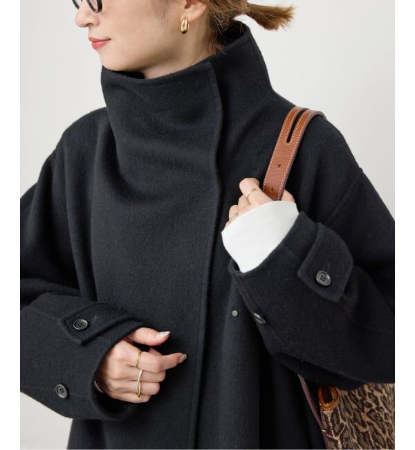 Spick and Span「《WEB限定 / 追加2》ビーバーニュアンスカラーオーバーコート」|ノーカラーコート|