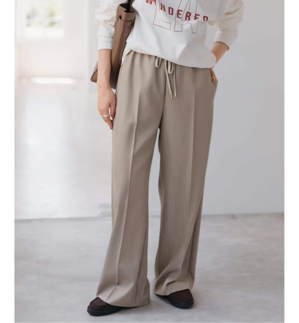 Spick and Span「《新色有り / 追加》P/Wイージースラックスパンツ」|スラックス|ベージュ