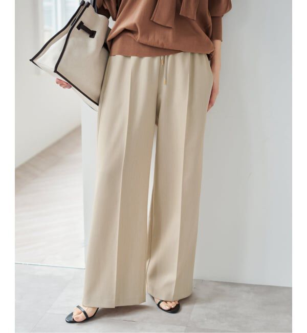 Spick and Span「《新色有り / 追加》P/Wイージースラックスパンツ」|スラックス|ベージュ A