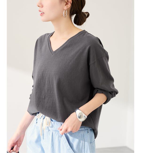 FRAMeWORK「コットンVネックTee」|Tシャツ・カットソー|