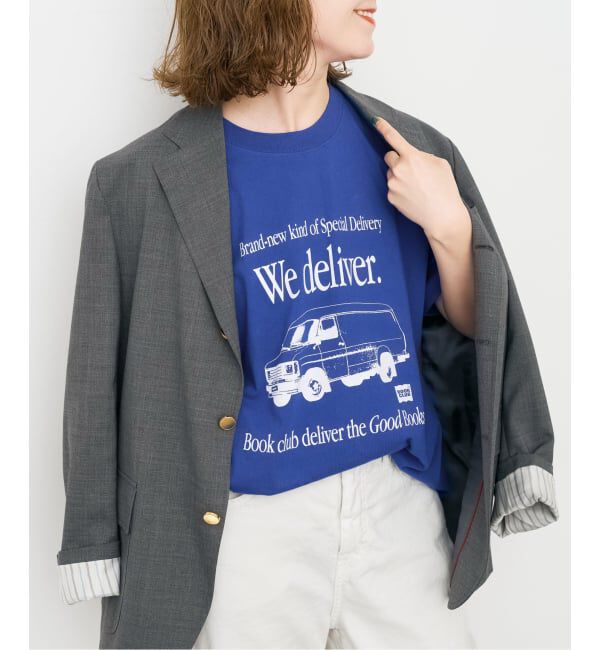 Spick and Span「《別注 / 予約》BOOK CLUB/ブッククラブ We Deliver Tshirt」|Tシャツ・カットソー|ブルー A