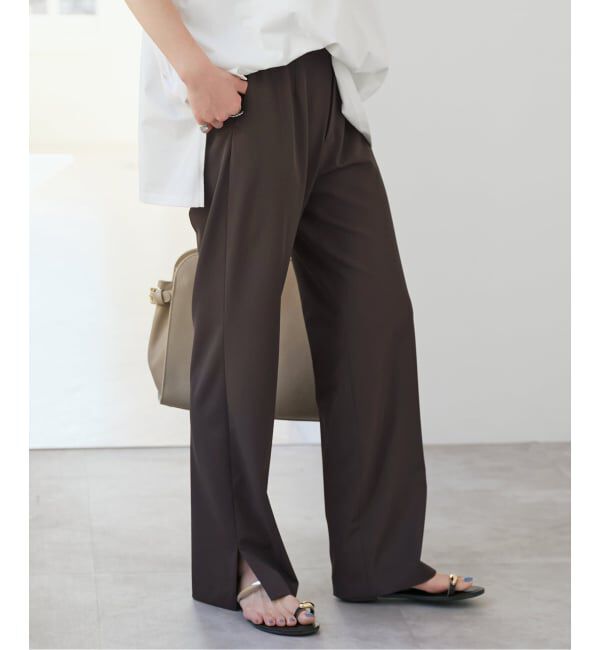 Spick and Span「《予約》ストレッチサイドスリットパンツ」|スラックス|