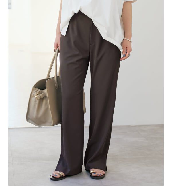 Spick and Span「《予約》ストレッチサイドスリットパンツ」|スラックス|