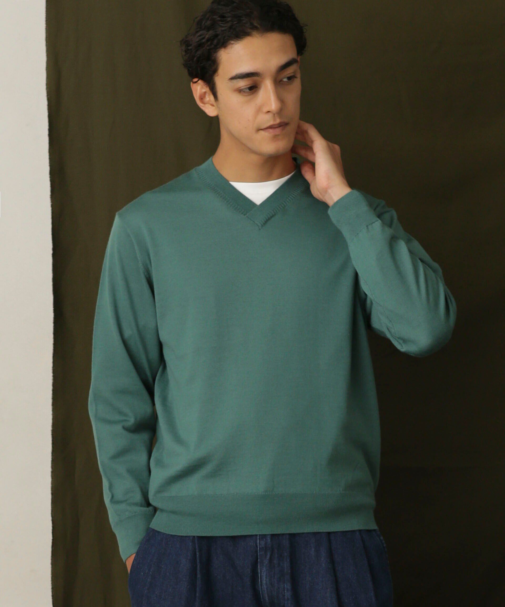 nano･universe「「毛玉レスニット」 ファインゲージＶネック」|ニット・セーター|