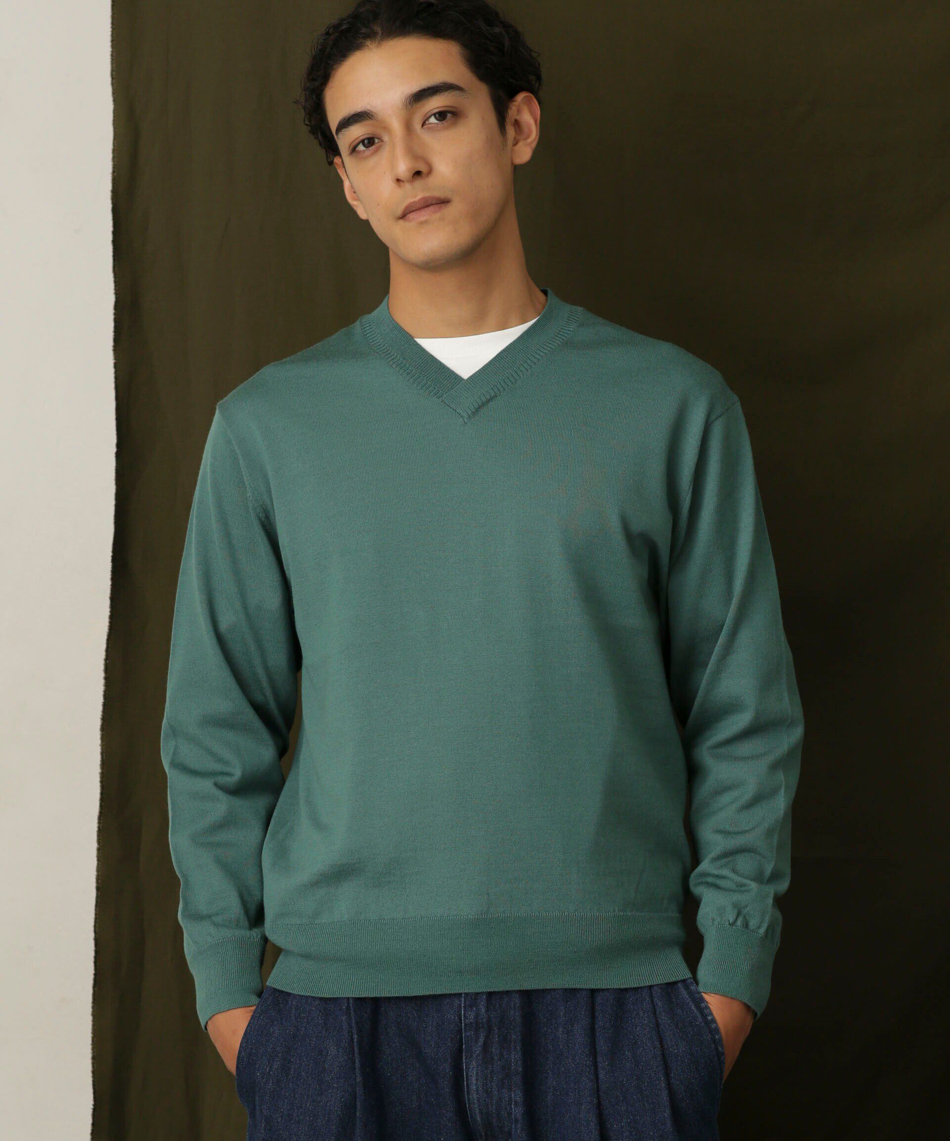 nano･universe「「毛玉レスニット」 ファインゲージＶネック」|ニット・セーター|