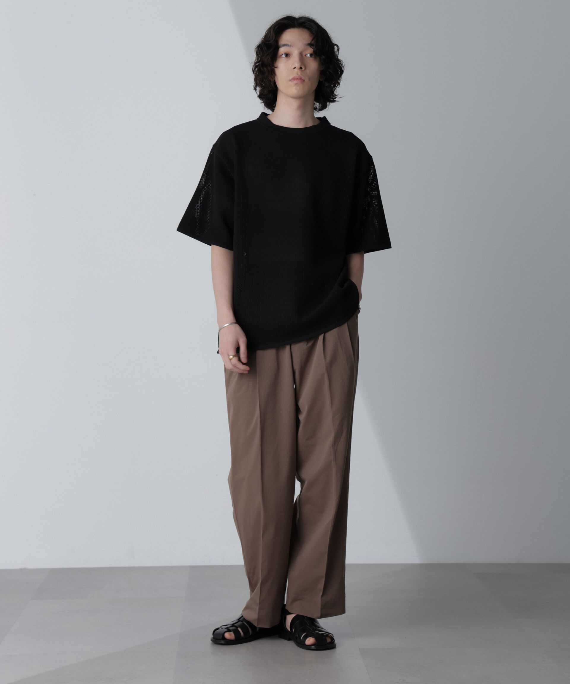 nano･universe「「AIR PASSAGE」テーパードイージーパンツ（セットアップ可）」|チノ|