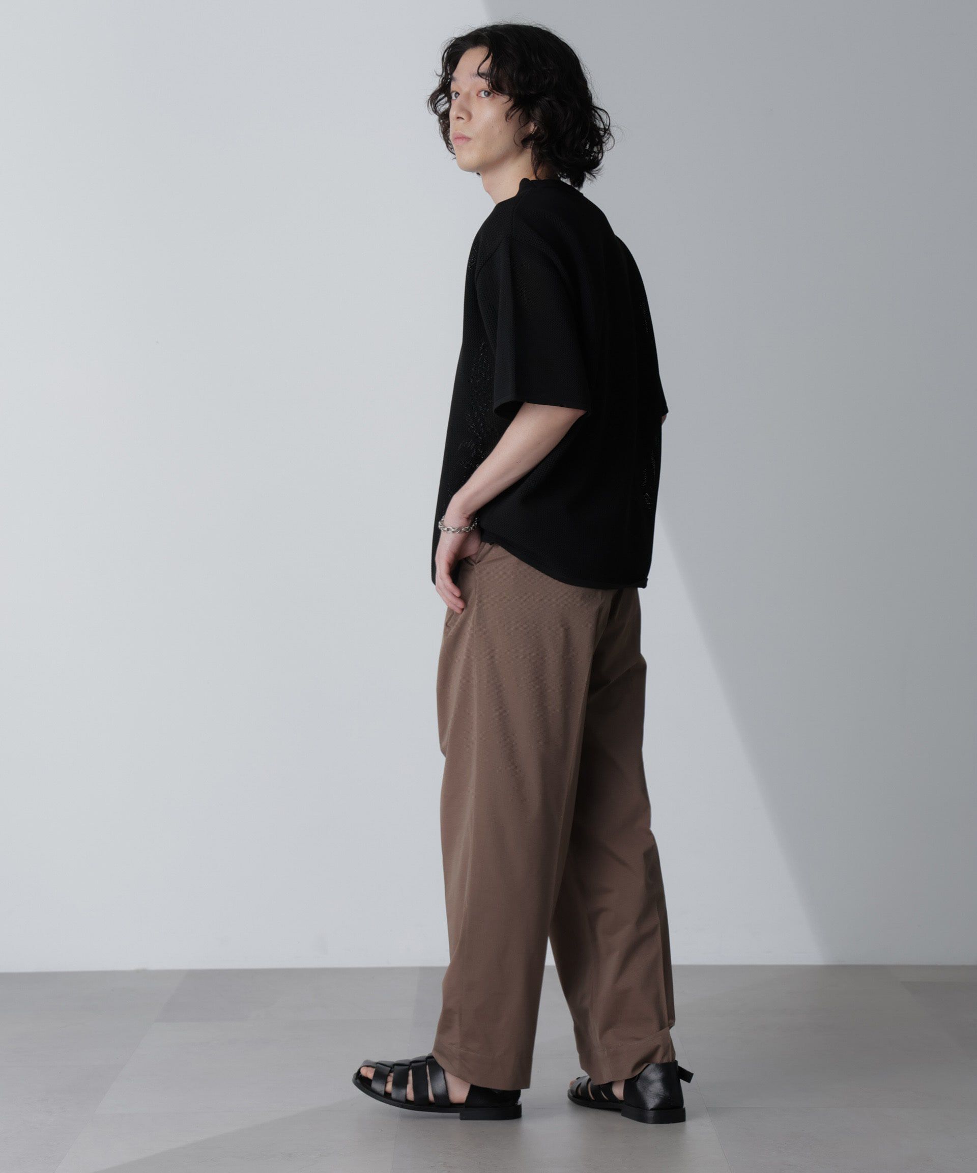 nano･universe「「AIR PASSAGE」テーパードイージーパンツ（セットアップ可）」|チノ|