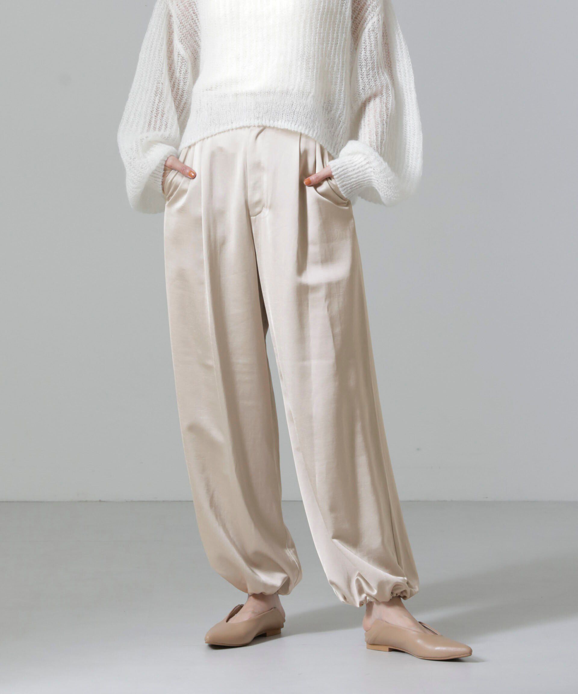 nano･universe「2WAYサテンワイドパンツ」|チノ|