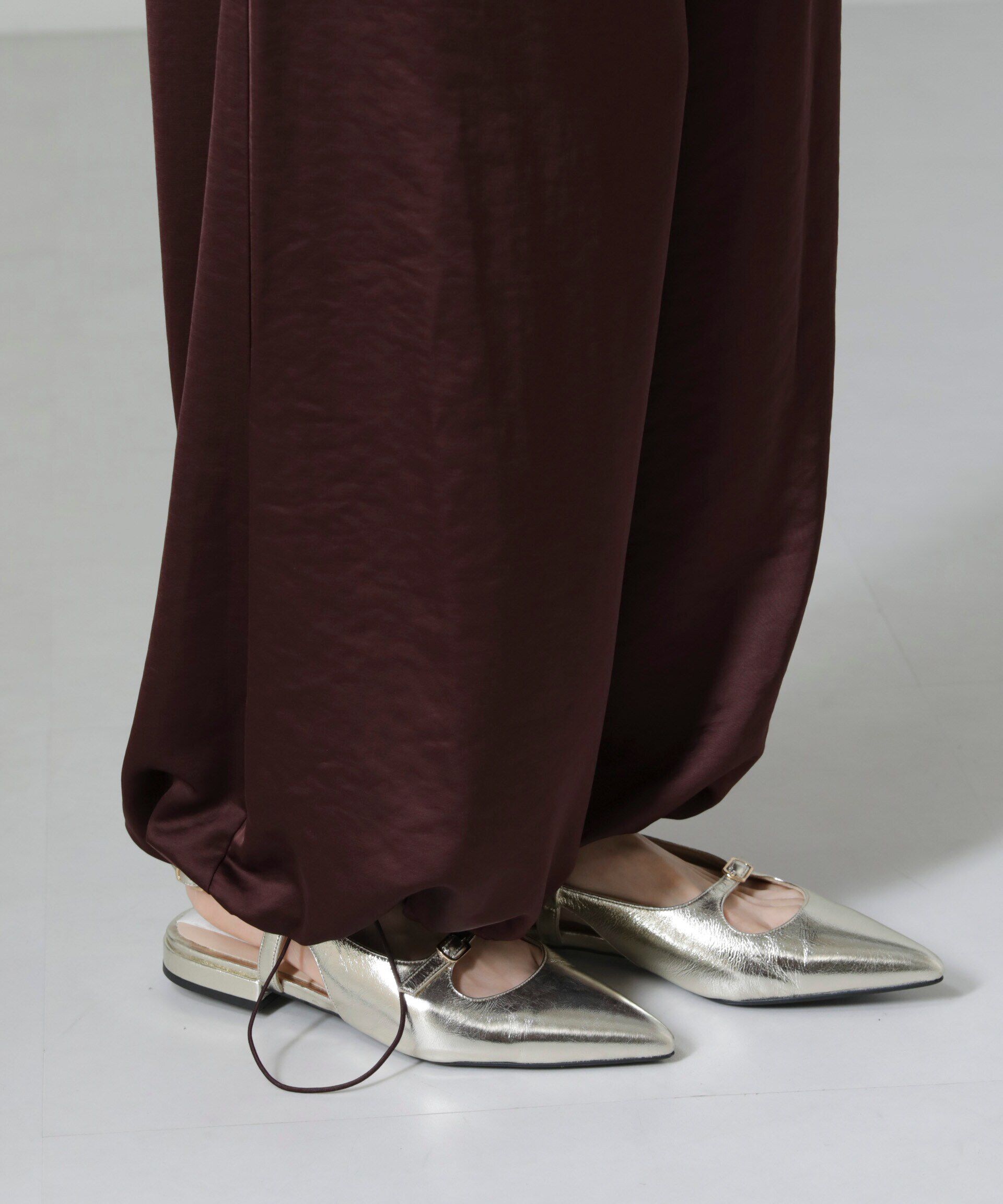 nano･universe「2WAYサテンワイドパンツ」|チノ|