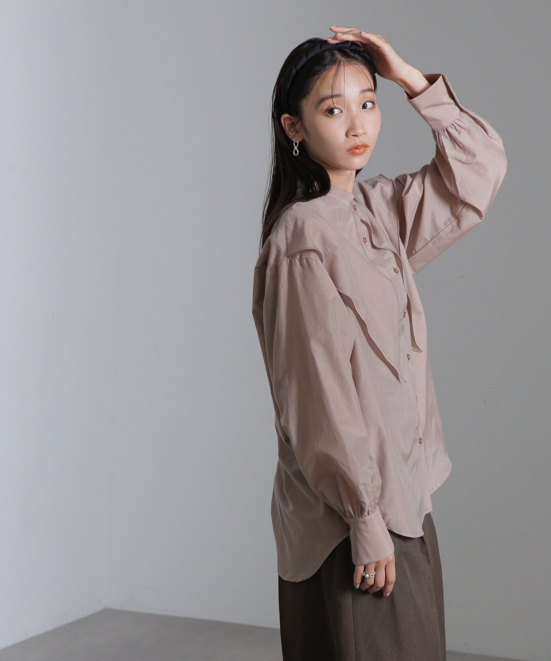 nano･universe「シルク混ビックカラーシャツ」|シャツ・ブラウス|