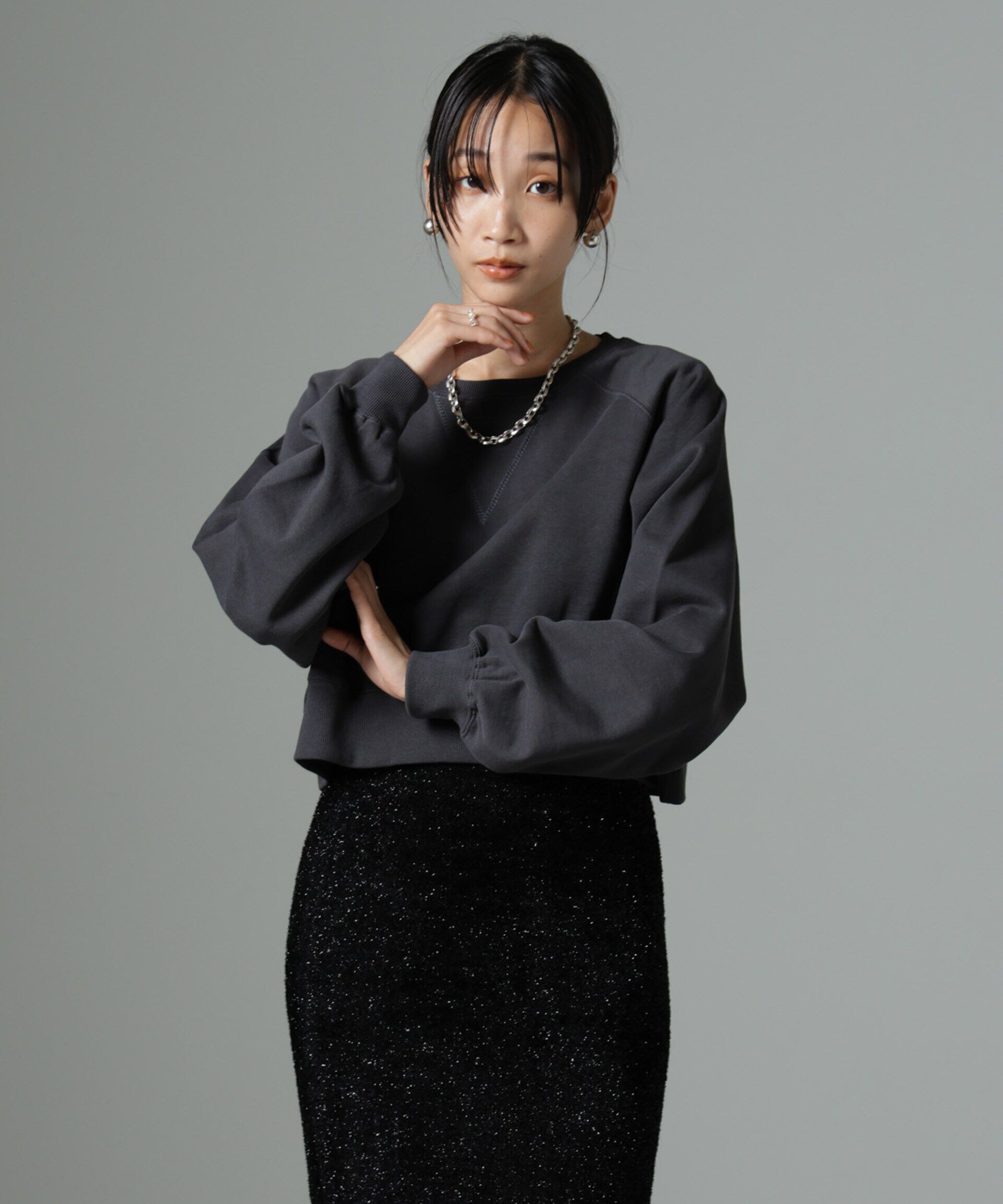 nano･universe「ショートスウェットプルオーバー」|Tシャツ・カットソー|