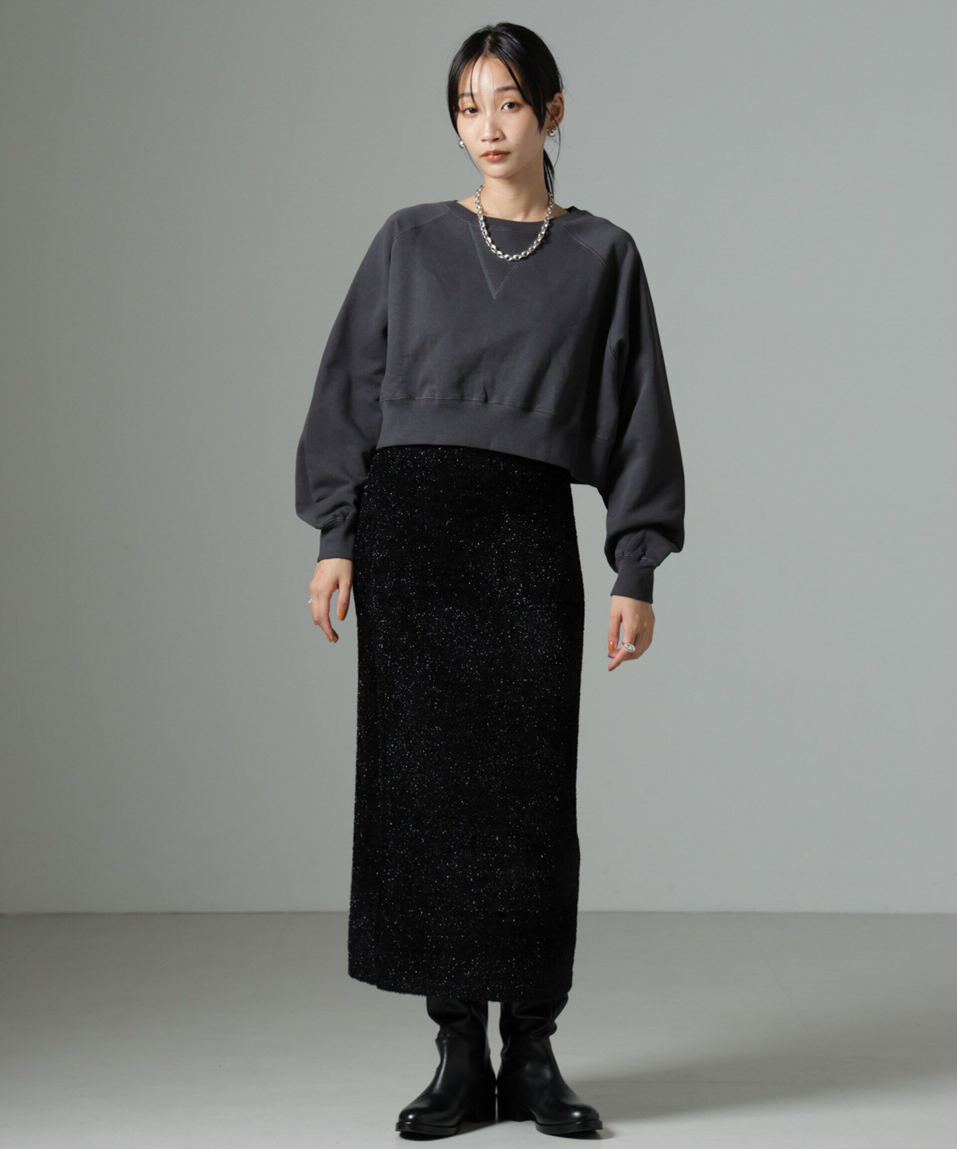 nano･universe「ショートスウェットプルオーバー」|Tシャツ・カットソー|