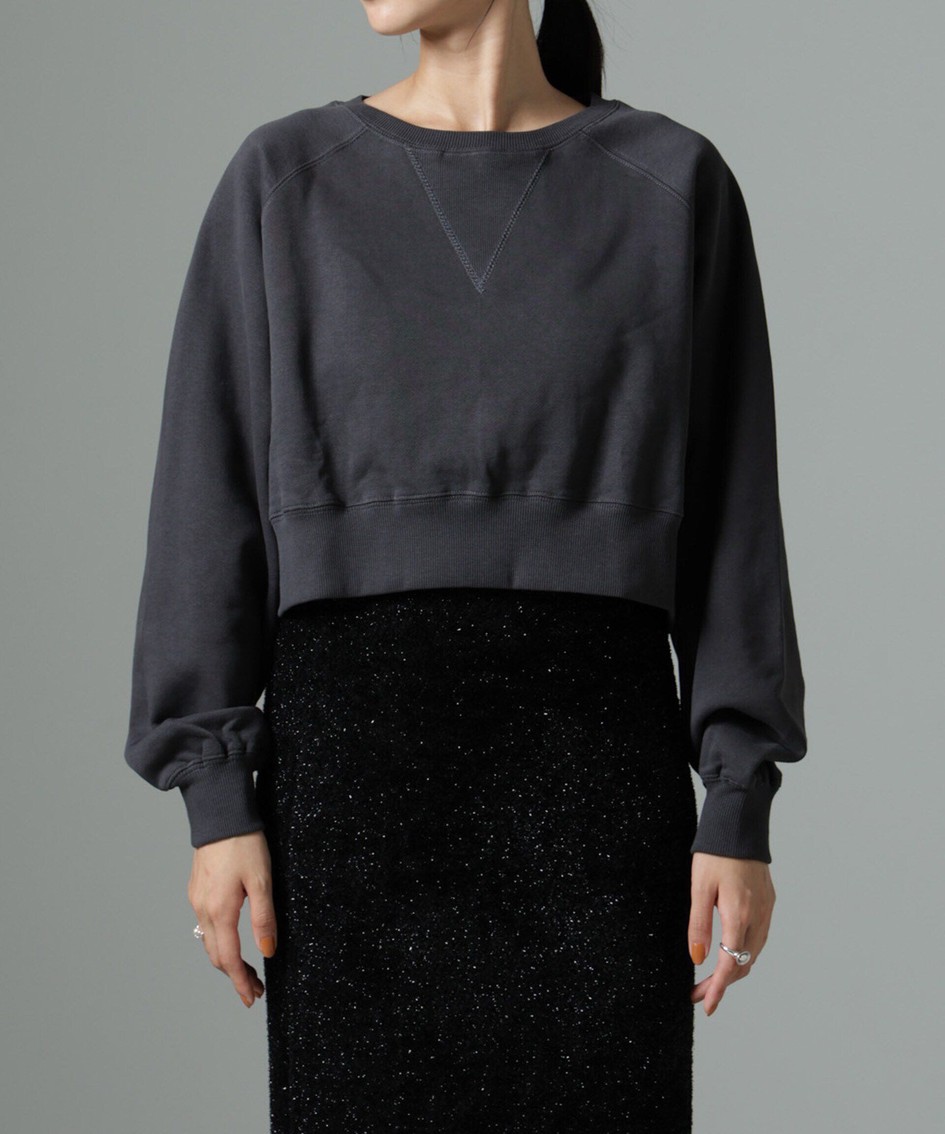 nano･universe「ショートスウェットプルオーバー」|Tシャツ・カットソー|