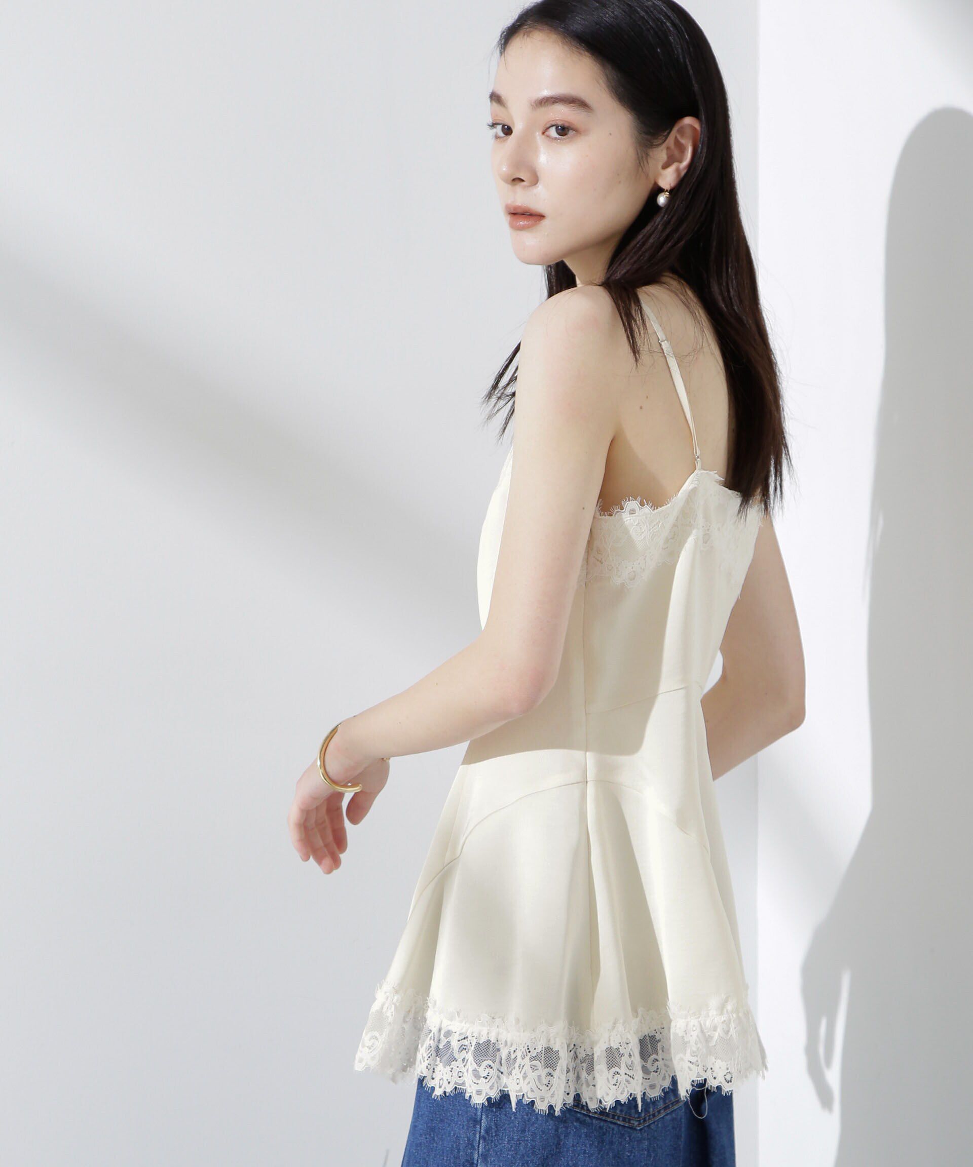 nano･universe「アシンメトリーレースミニワンピース」|Tシャツ・カットソー|