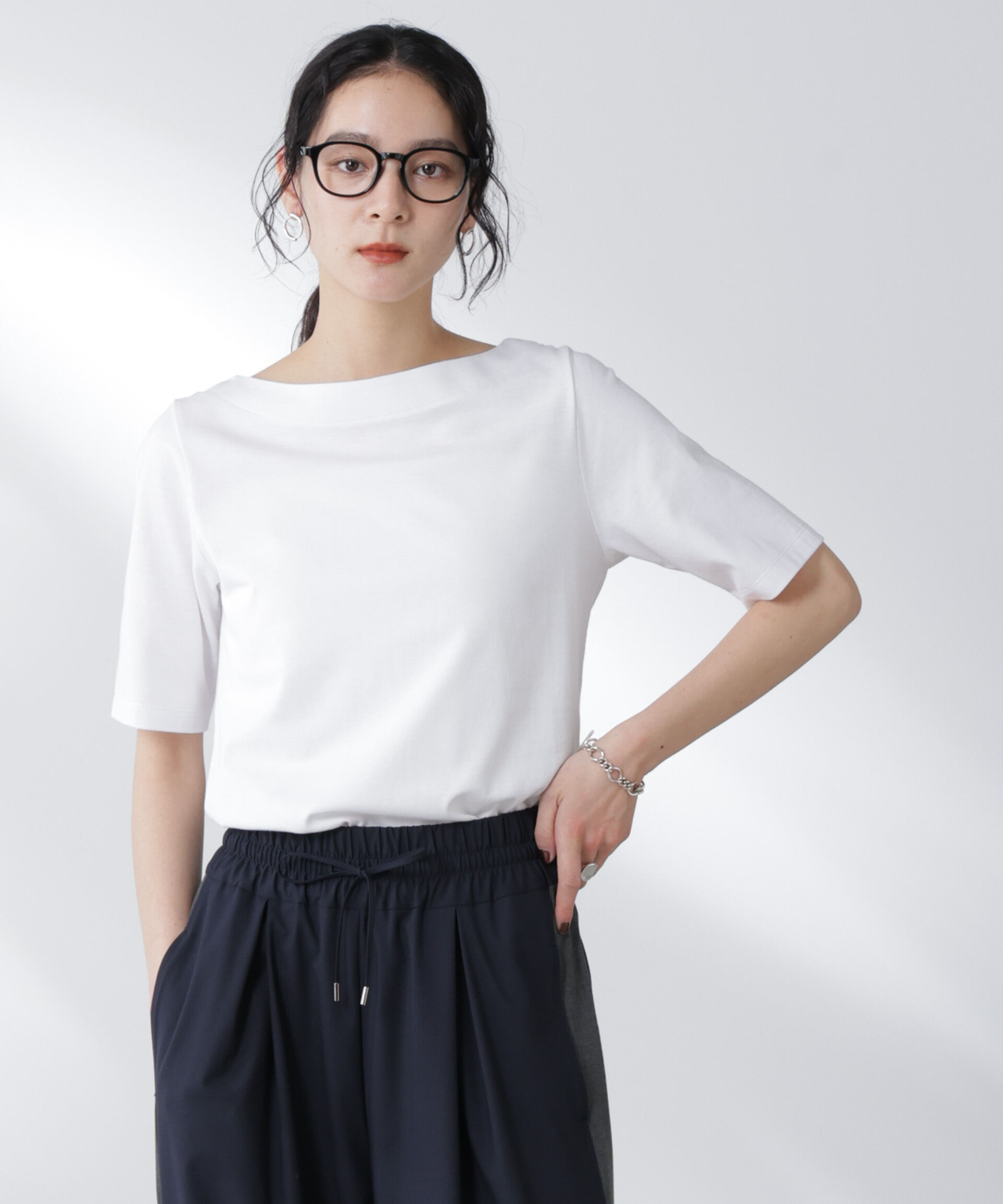 nano･universe「Anti Soaked(R) 汗染み防止ボートネックTシャツ」|Tシャツ・カットソー|