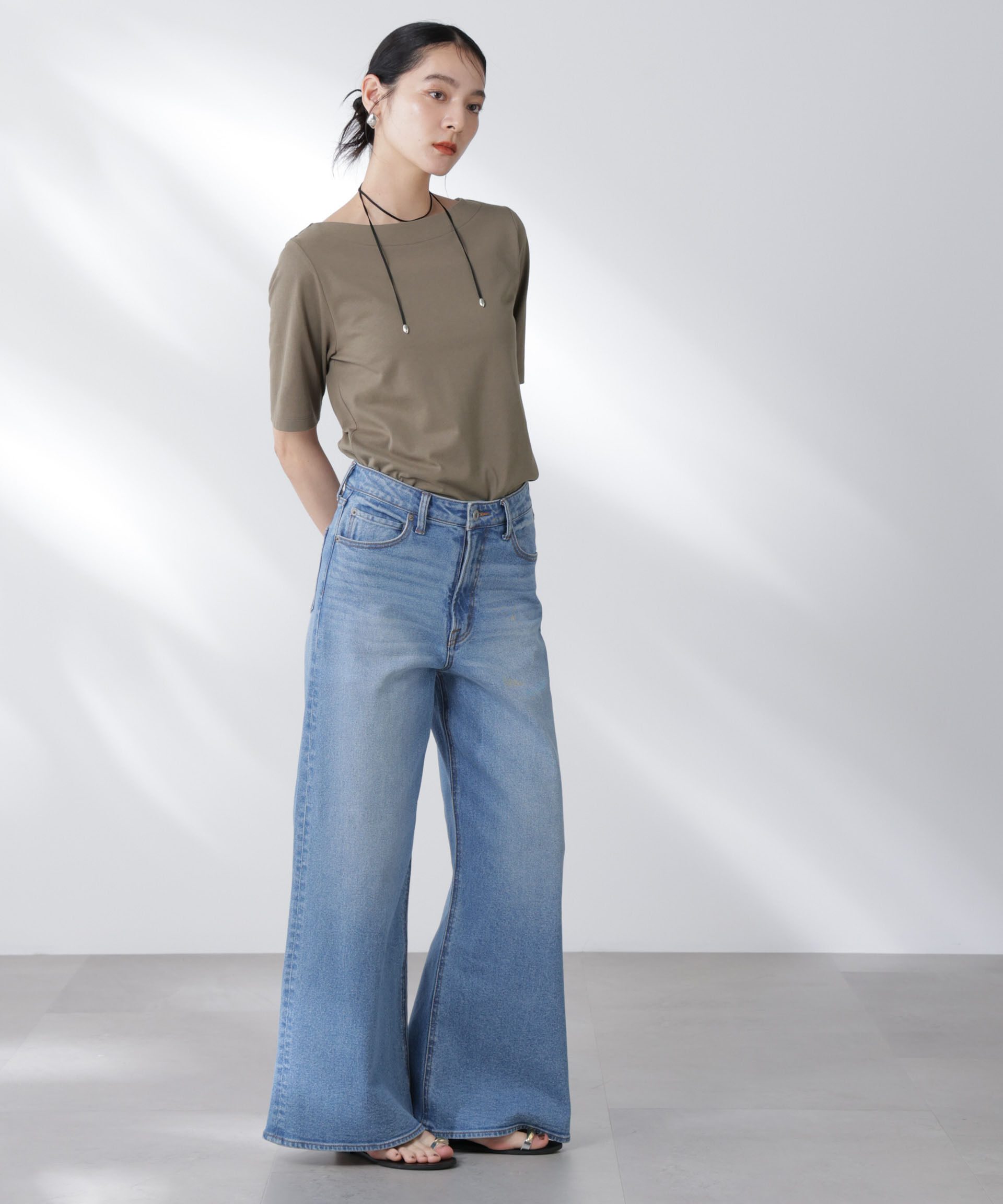 nano･universe「Anti Soaked(R) 汗染み防止ボートネックTシャツ」|Tシャツ・カットソー|