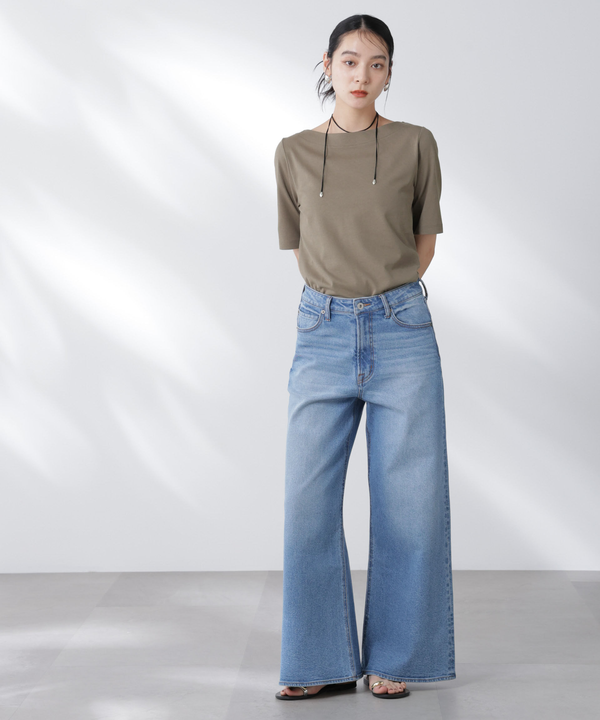 nano･universe「Anti Soaked(R) 汗染み防止ボートネックTシャツ」|Tシャツ・カットソー|