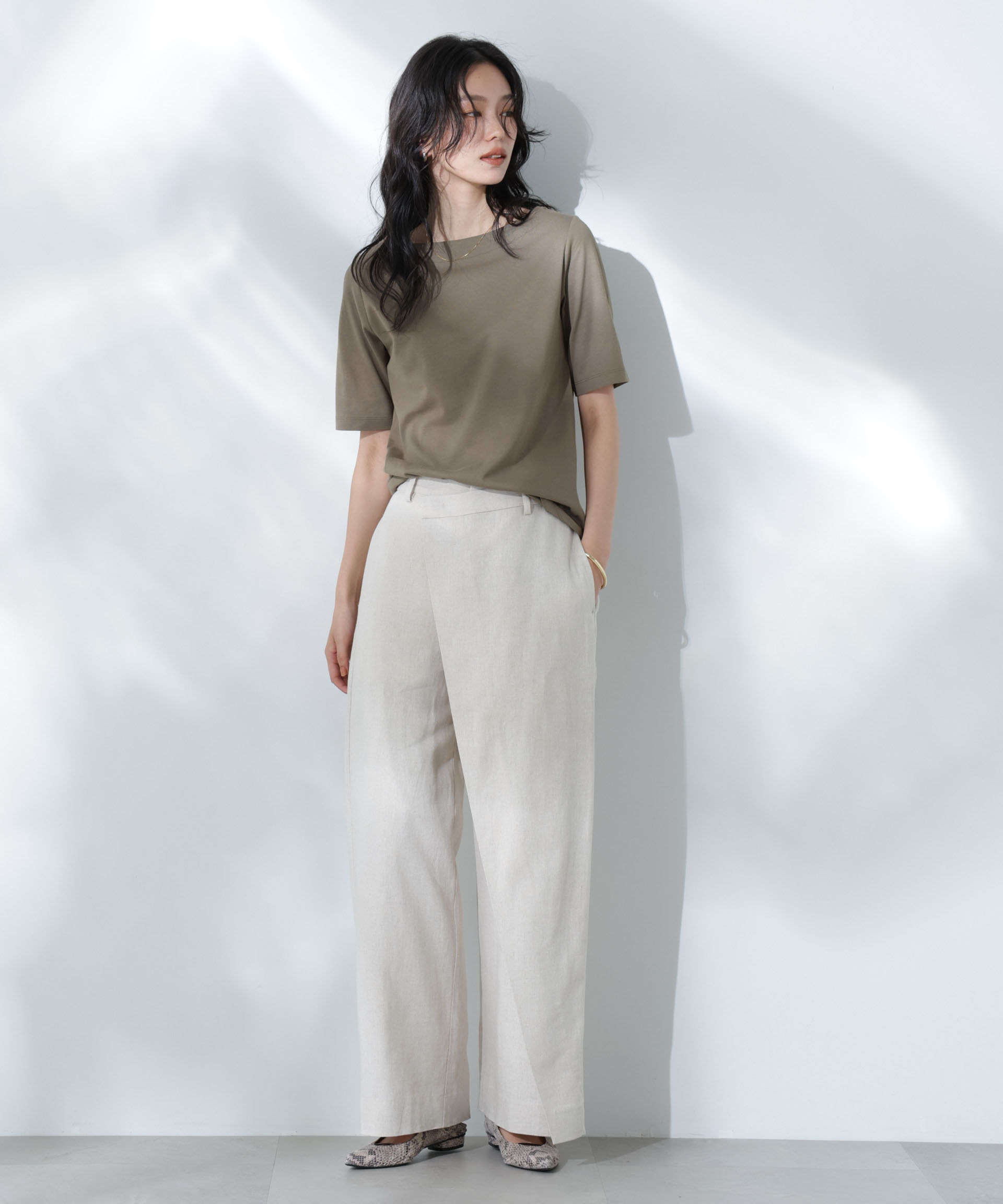 nano･universe「Anti Soaked(R) 汗染み防止ボートネックTシャツ」|Tシャツ・カットソー|