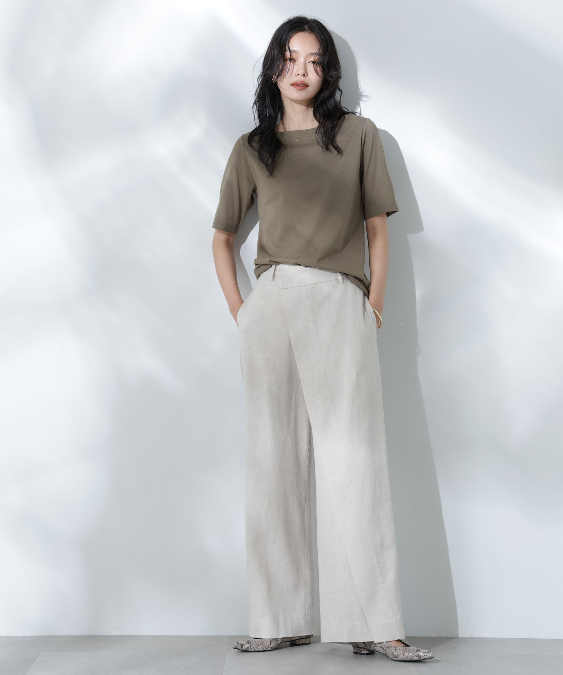 nano･universe「Anti Soaked(R) 汗染み防止ボートネックTシャツ」|Tシャツ・カットソー|