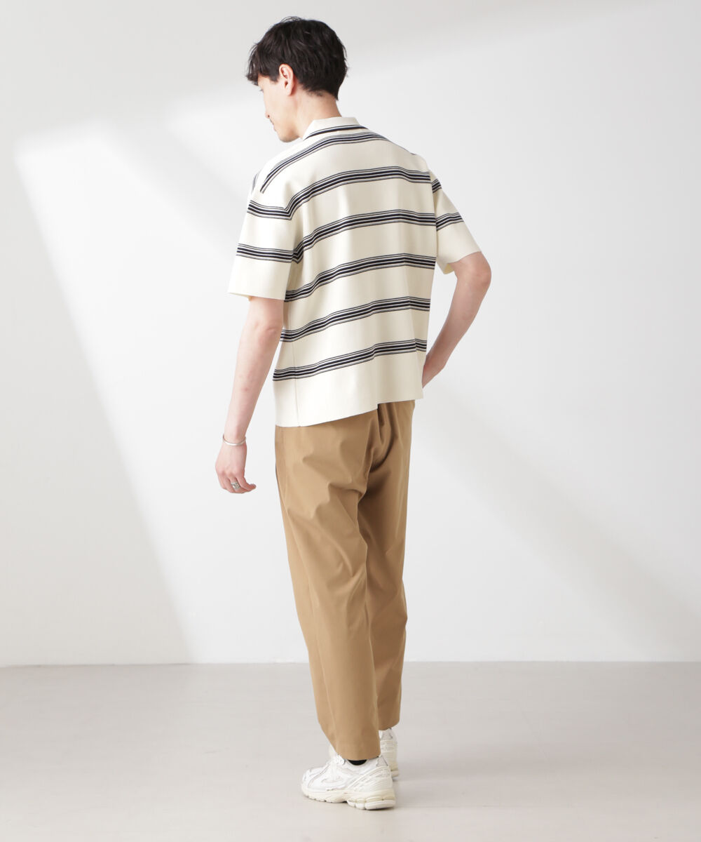 nano･universe「ミラノリブボーダーニットポロ」|ニット・セーター|