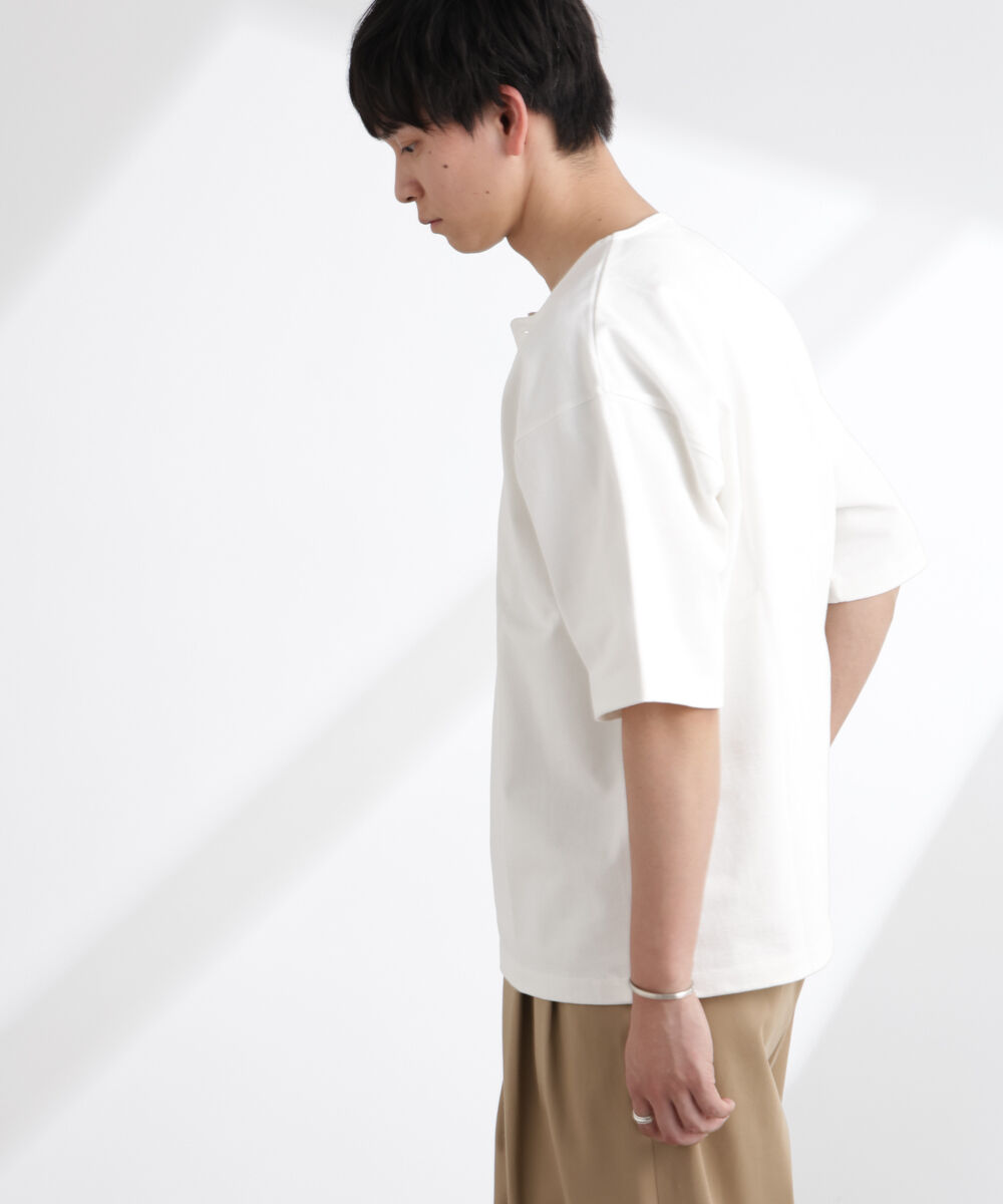 nano･universe「ヘビーオンスワイドヘンリーネックTシャツ 半袖」|Tシャツ・カットソー|