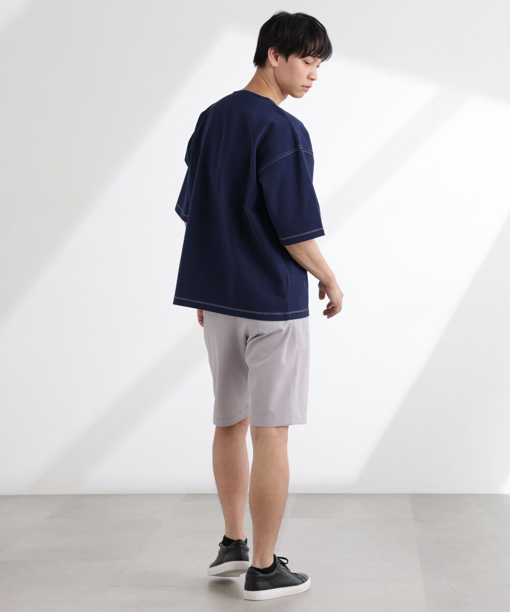 nano･universe「ヘビーオンスワイドヘンリーネックTシャツ 半袖」|Tシャツ・カットソー|