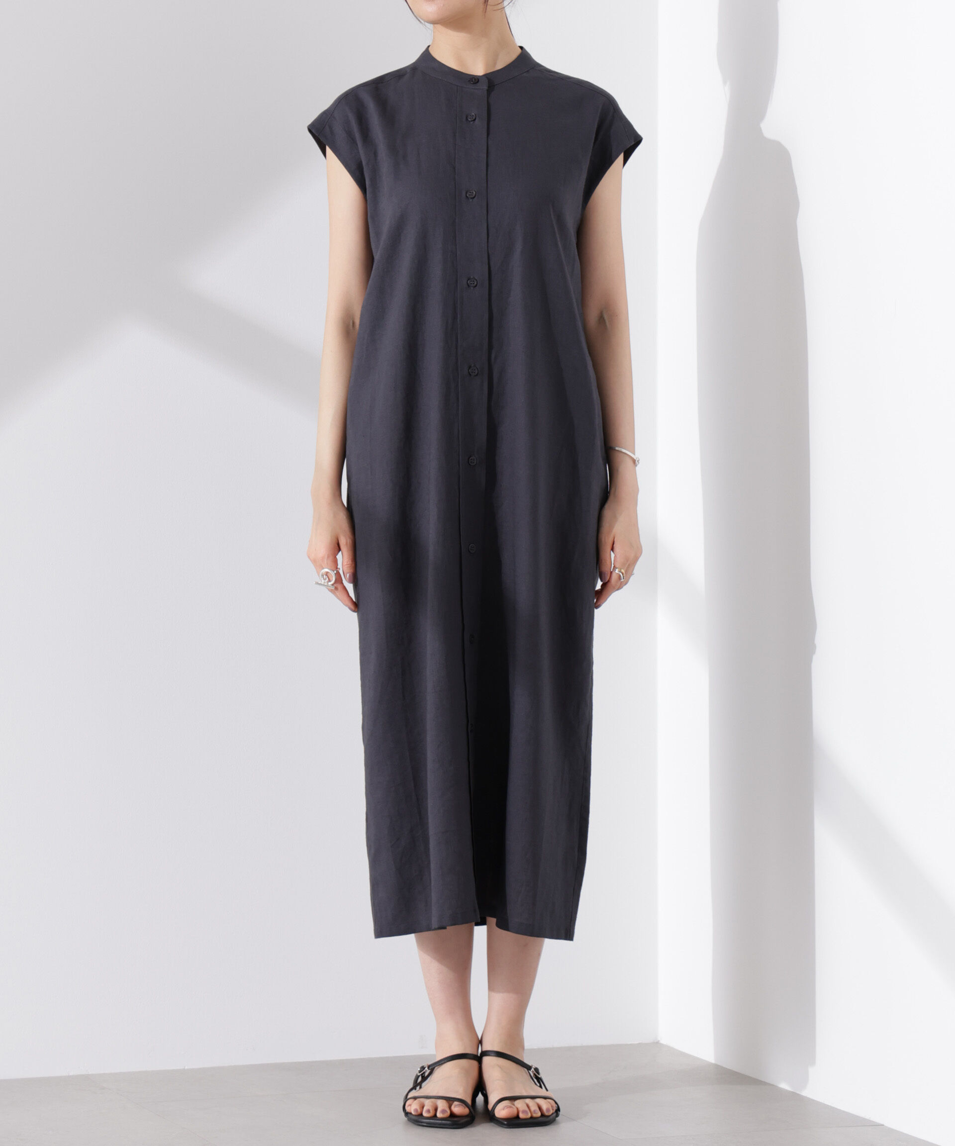 nano･universe「Anti Smell Linen フレンチスリーブワンピース」|ワンピース|