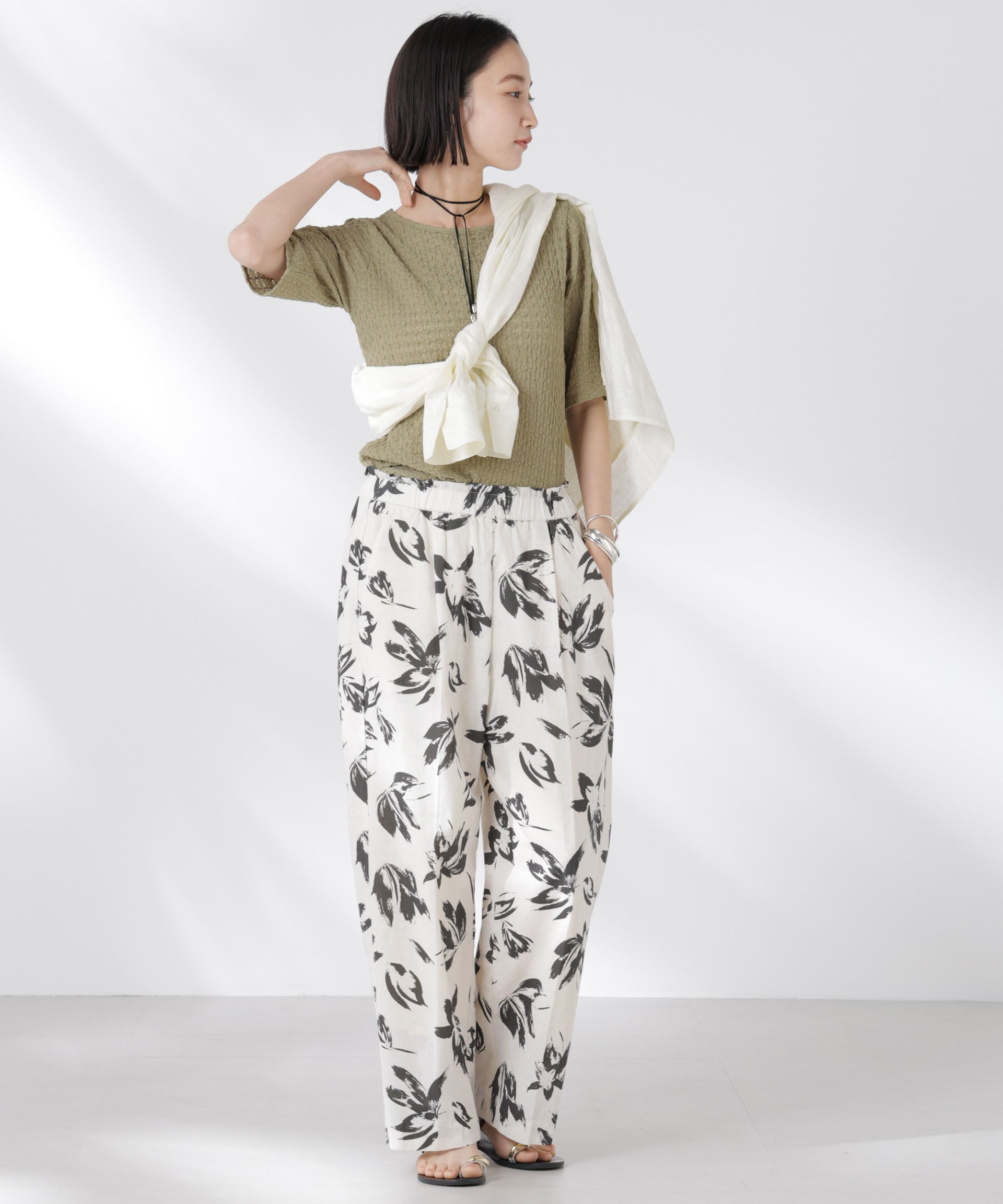 nano･universe「カットサッカークルーネックTシャツ」|Tシャツ・カットソー|