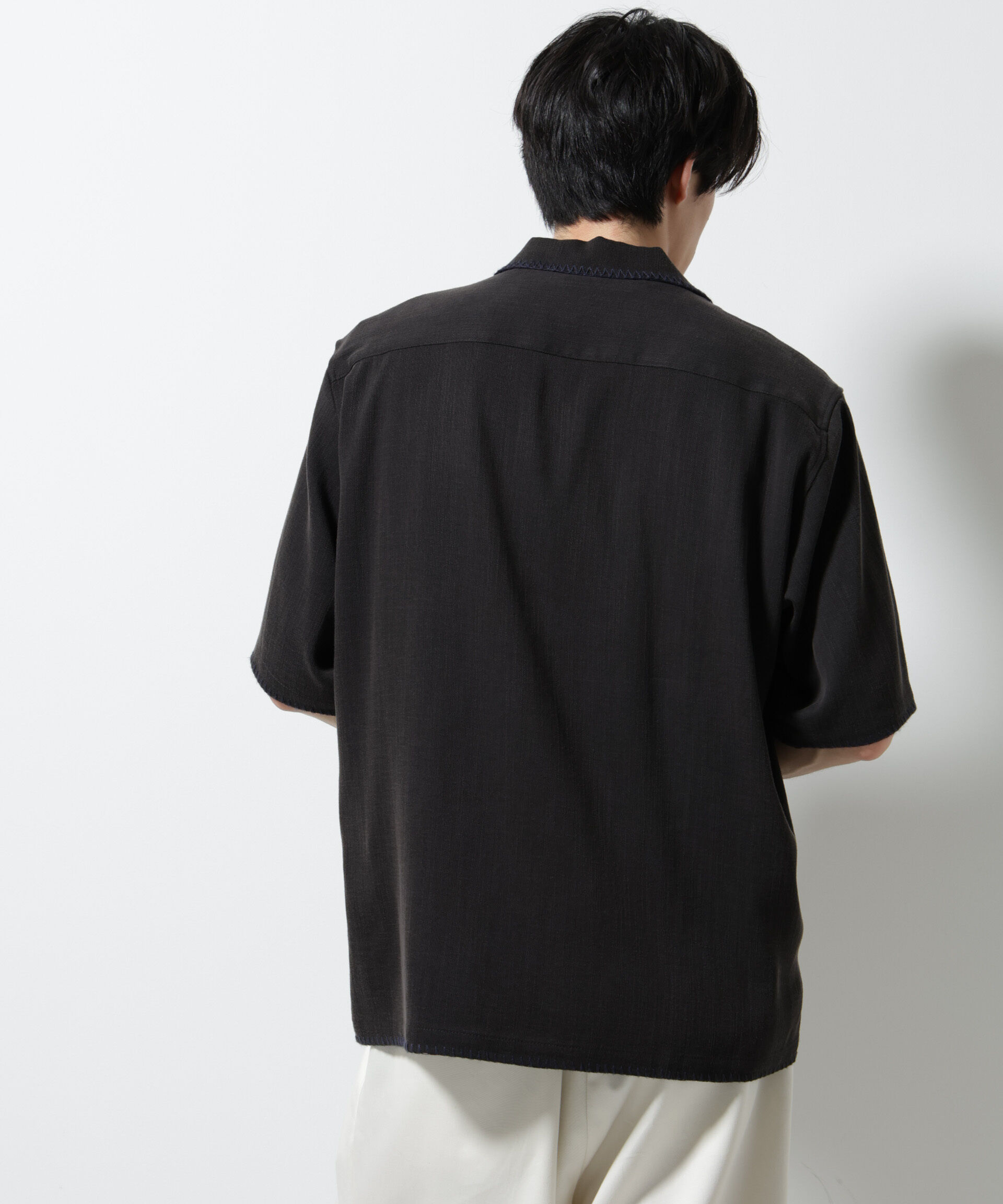 nano･universe「ハンドステッチリラックスシャツ 半袖」|シャツ・ブラウス|