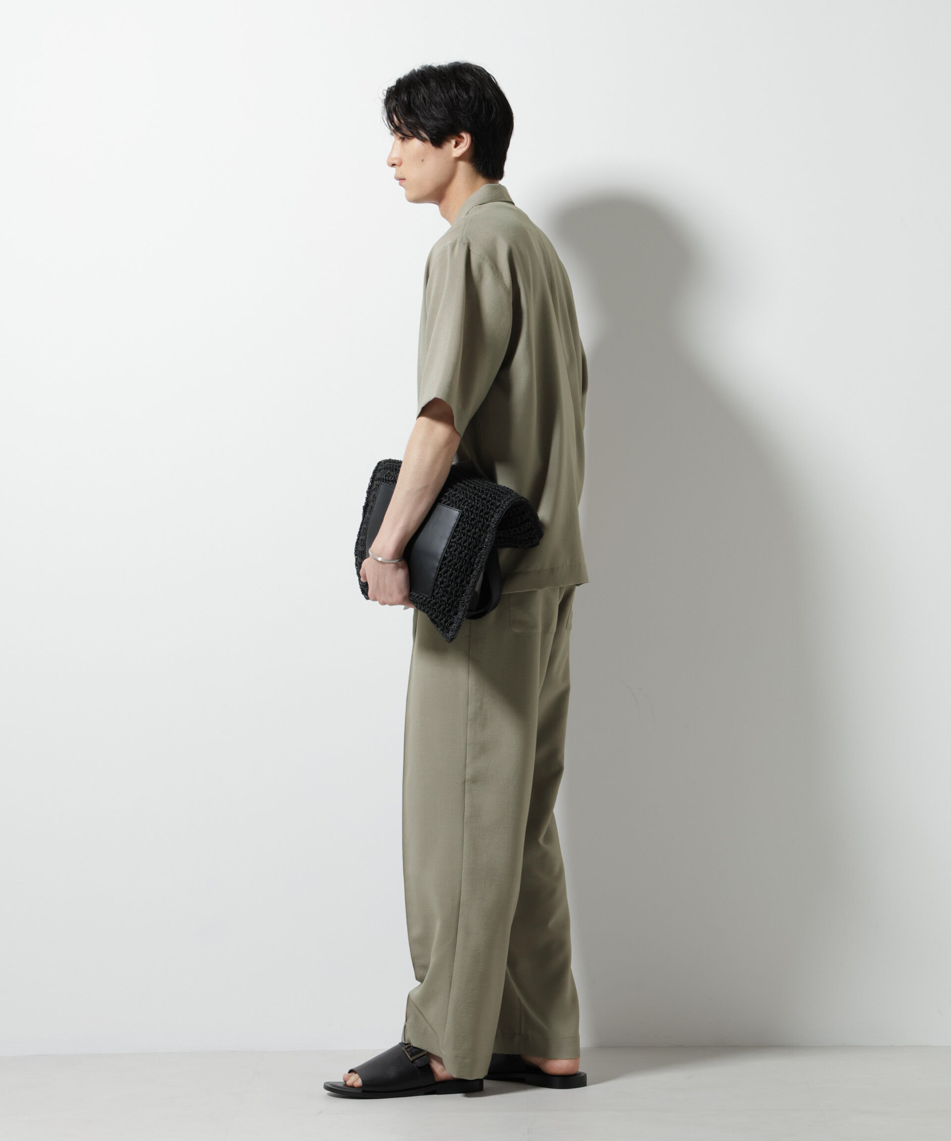 nano･universe「メランジドライイージーテーパードパンツ（セットアップ可）」|チノ|