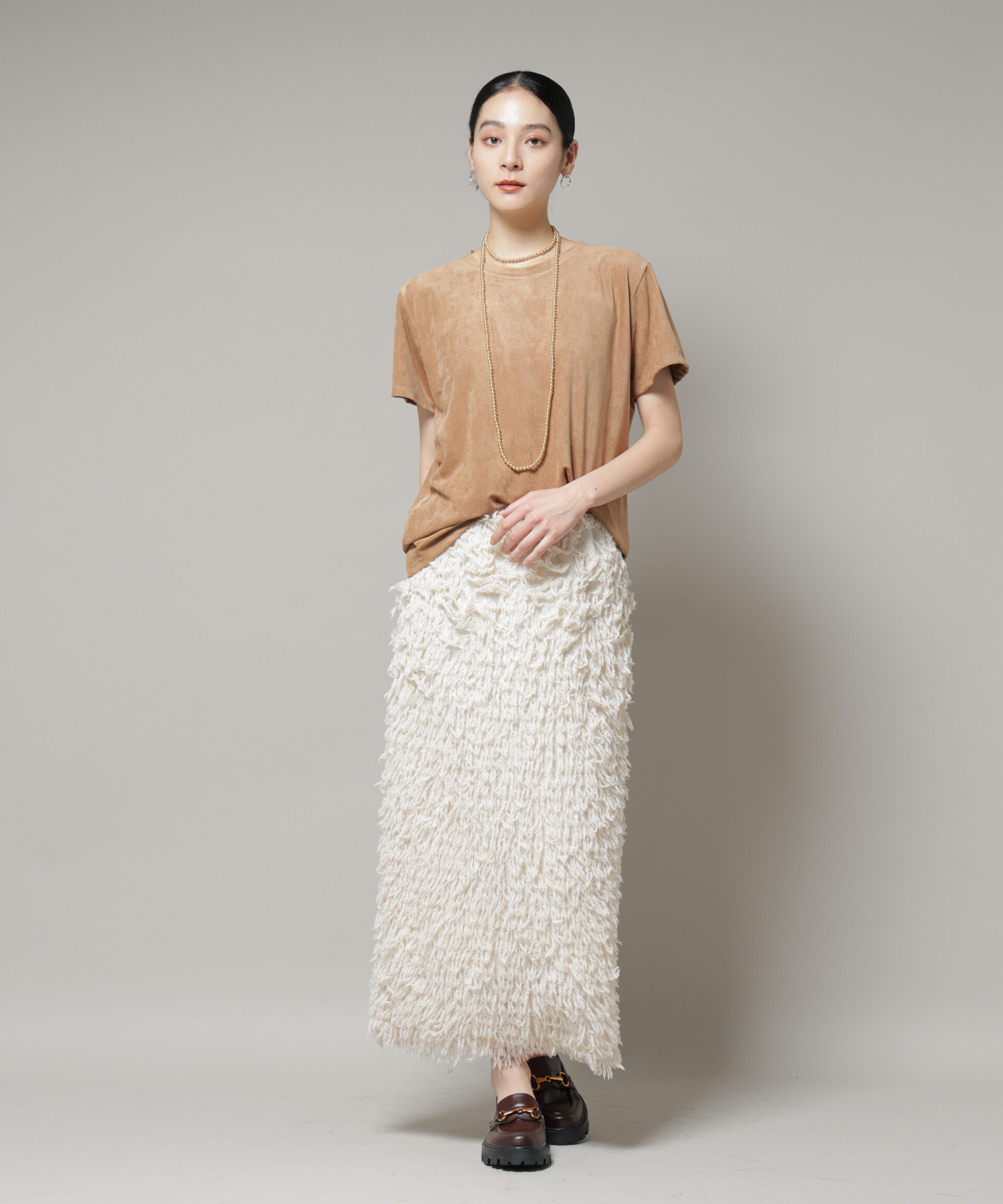 nano･universe「フェイクスエードTシャツ」|Tシャツ・カットソー|