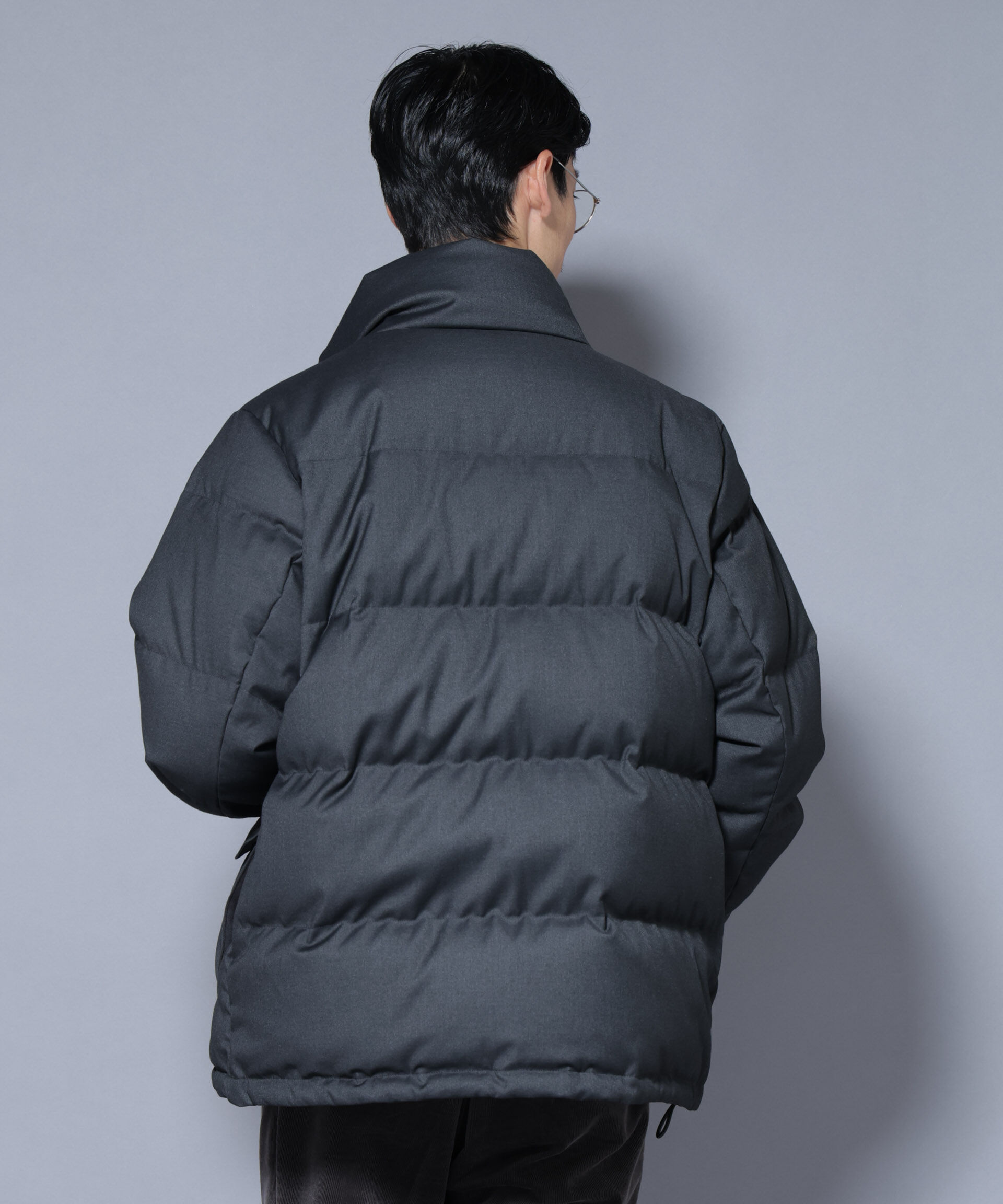 nano･universe「DELEGANTE エアリーサキソニー／グレンチェックTAIONダウンジャケット」|ダウン|