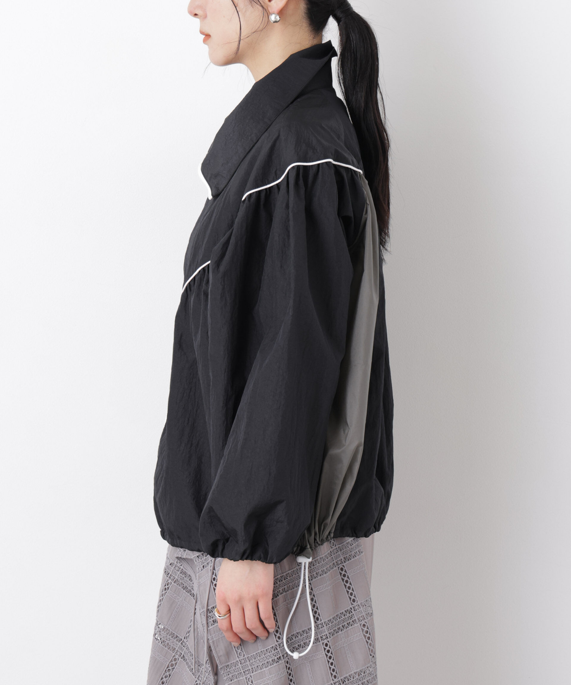 nano･universe「シアーライトギャザーブルゾン」|ブルゾン・スタジャン|