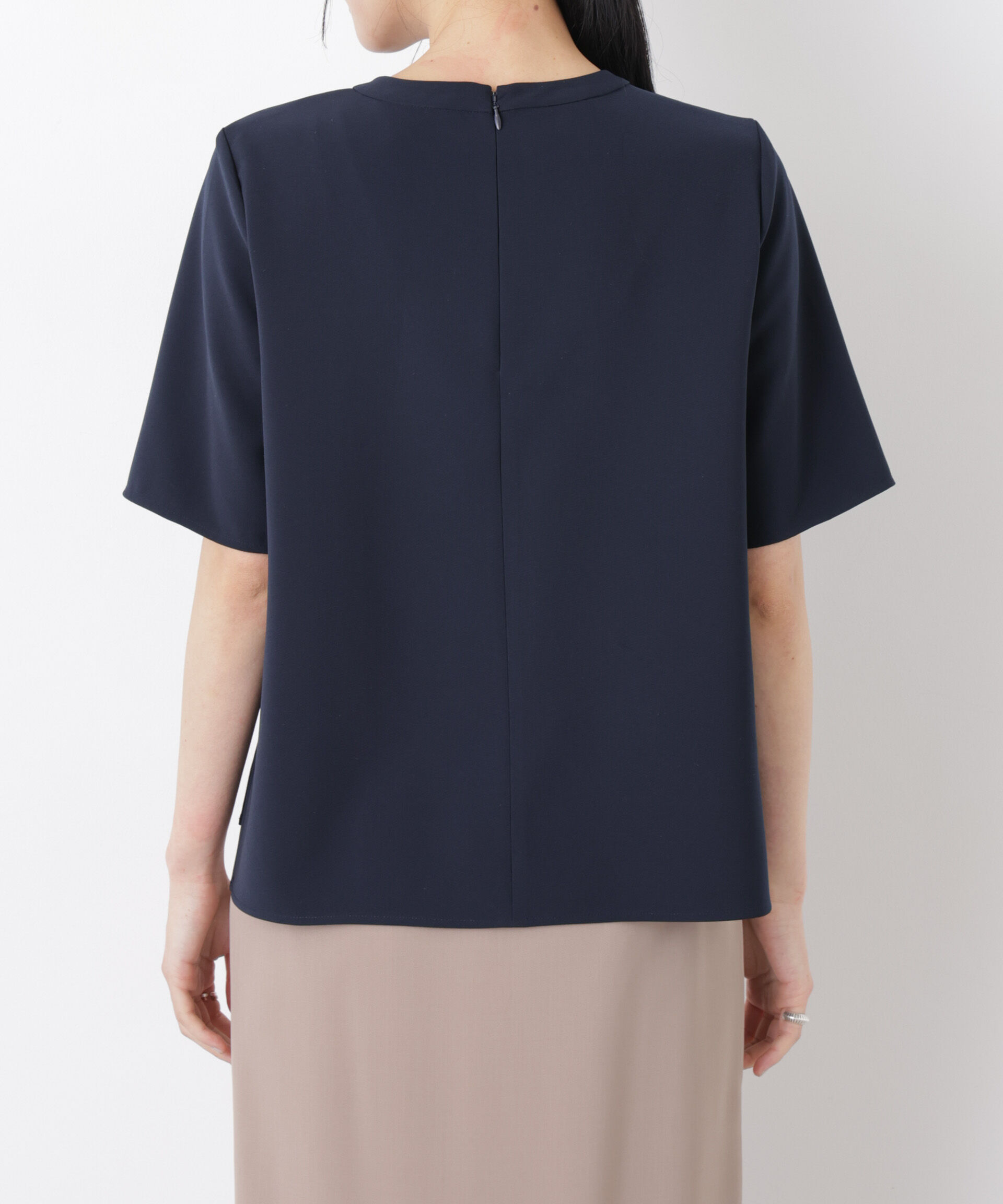 nano･universe「DressT/クルーネックハーフスリーブブラウス」|シャツ・ブラウス|