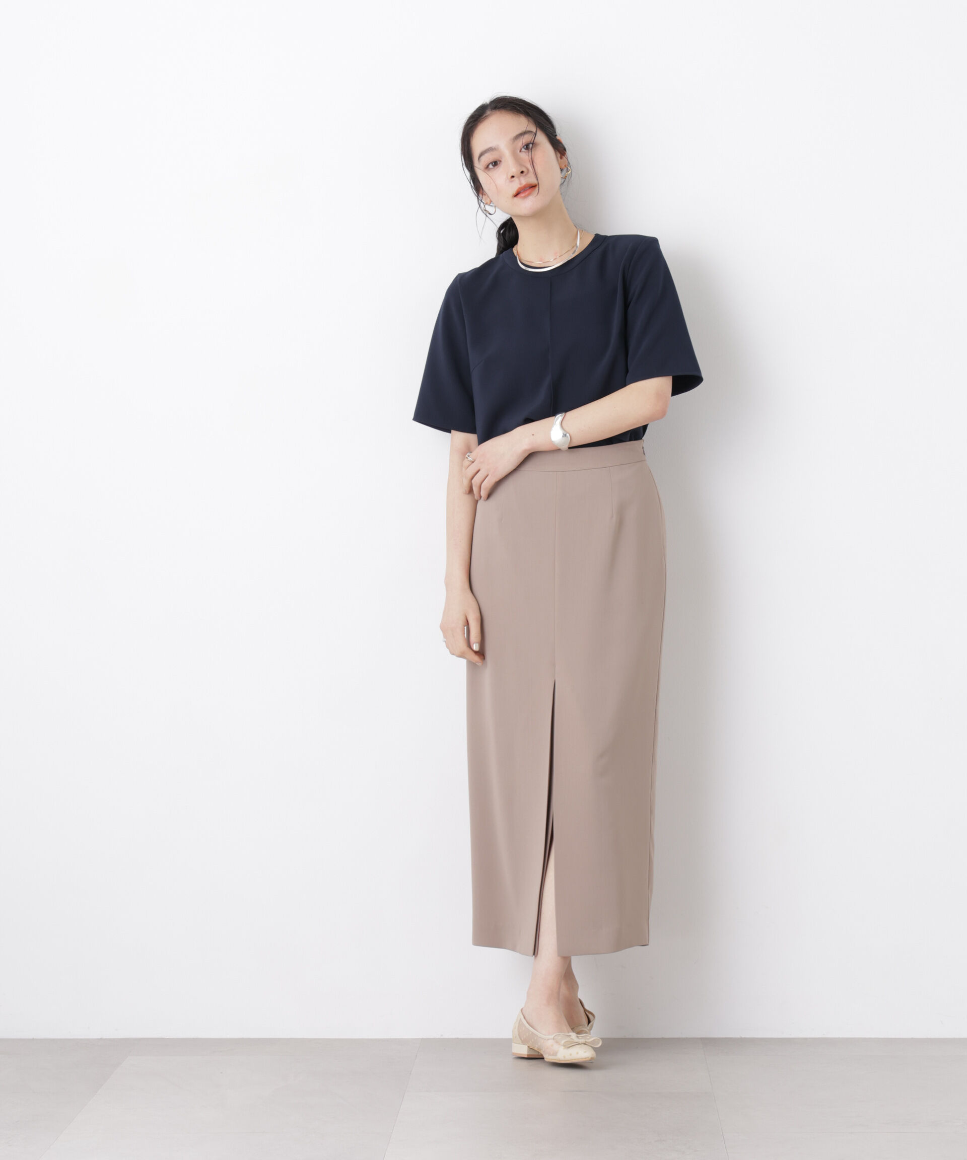 nano･universe「DressT/クルーネックハーフスリーブブラウス」|シャツ・ブラウス|