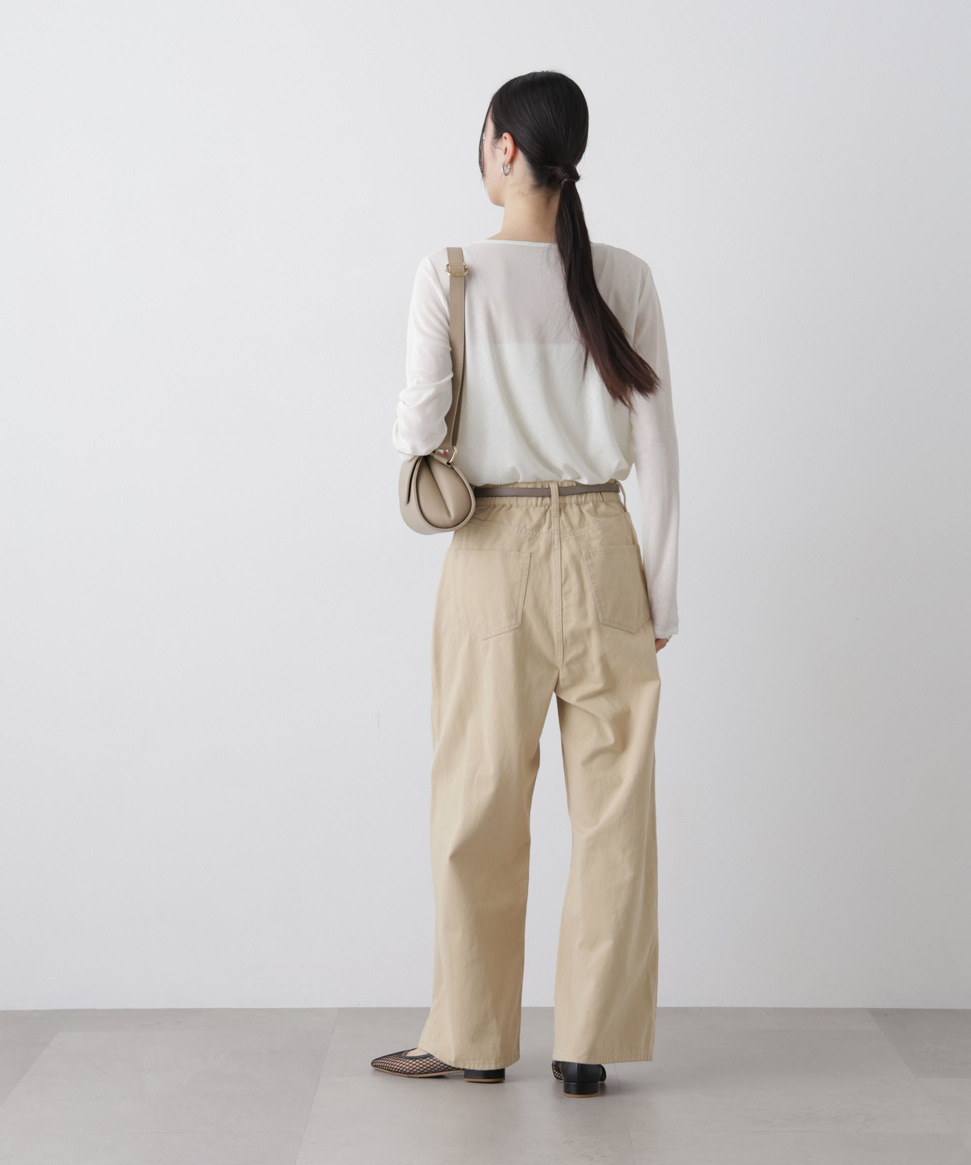 nano･universe「コットンツイルタックワイドパンツ」|チノ|